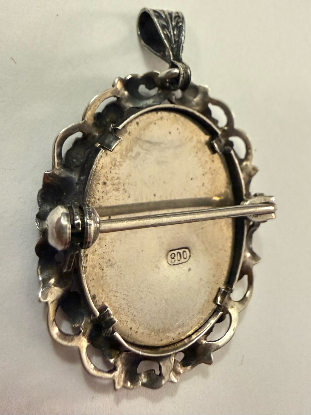 Vintage Italian 800 Silver Delphic Sibyl Portrait Pendant Brooch 5 Grams - Picture 7 of 12